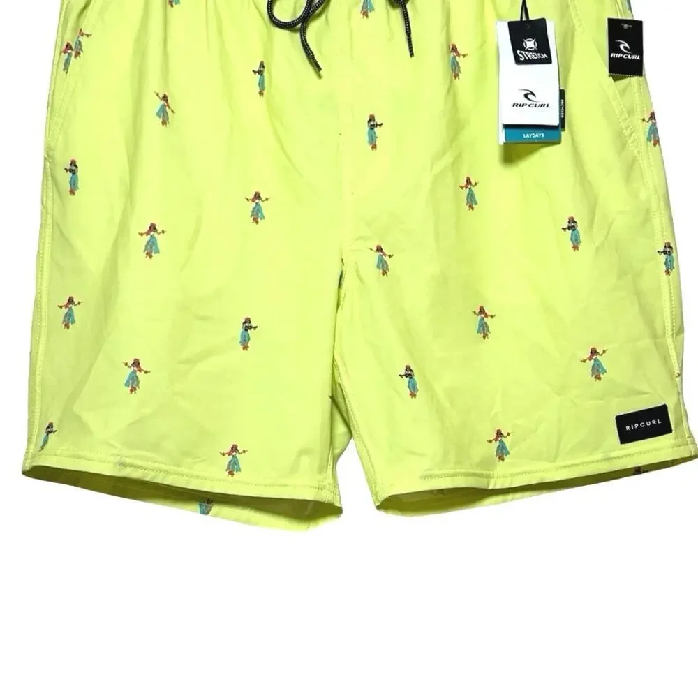 NWT Rip Curl Men’s Hula Breach Volley Trunks Yellow Size Large